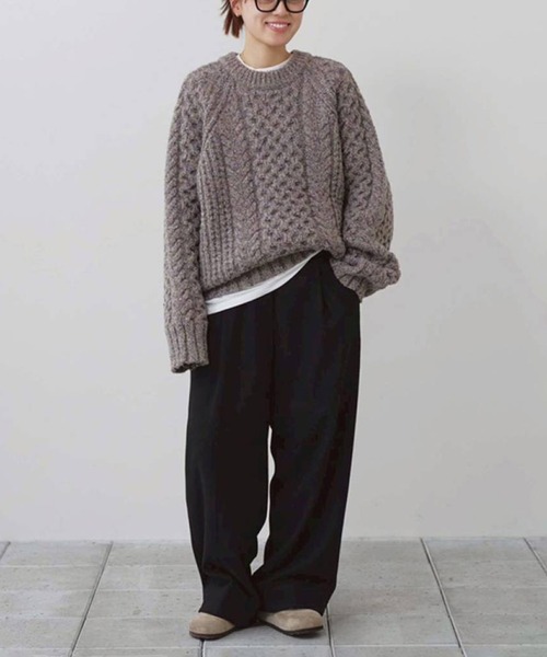 TODAYFUL（トゥデイフル）の「[TODAYFUL/トゥデイフル]Bonding Wide Trousers/ボンディングワイドトラウザーズ/スラックス/ワイドパンツ（スラックス・レディース・ダークグレー/ブラック/カーキ・36/38）」の13枚目の写真