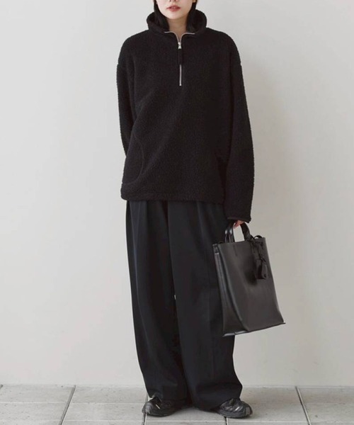 TODAYFUL（トゥデイフル）の「[TODAYFUL/トゥデイフル]Bonding Wide Trousers/ボンディングワイドトラウザーズ/スラックス/ワイドパンツ（スラックス・レディース・ダークグレー/ブラック/カーキ・36/38）」の15枚目の写真