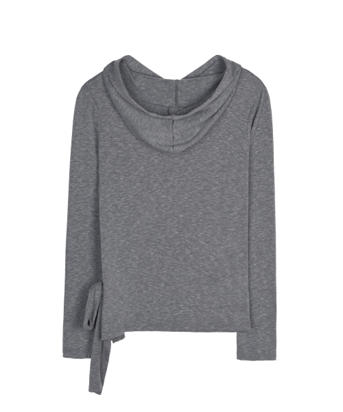 NICK&NICOLE(ニックアンドニコール)の「ストラップ付きフード長袖トップス_チャコール(Tシャツ/カットソー・レディース・チャコール・FREE)」の5枚目の写真