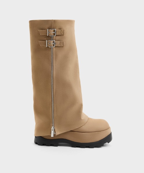 CHARLES & KEITH(チャールズ & キース)の「Barron バロン プラットフォーム ロングブーツ(ブーツ・レディース・サンドベージュ/ブラック系その他2・22.5cm/23cm)」の11枚目の写真