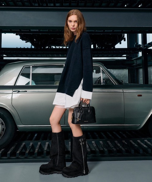 CHARLES & KEITH(チャールズ & キース)の「Barron バロン プラットフォーム ロングブーツ(ブーツ・レディース・サンドベージュ/ブラック系その他2・22.5cm/23cm)」の3枚目の写真