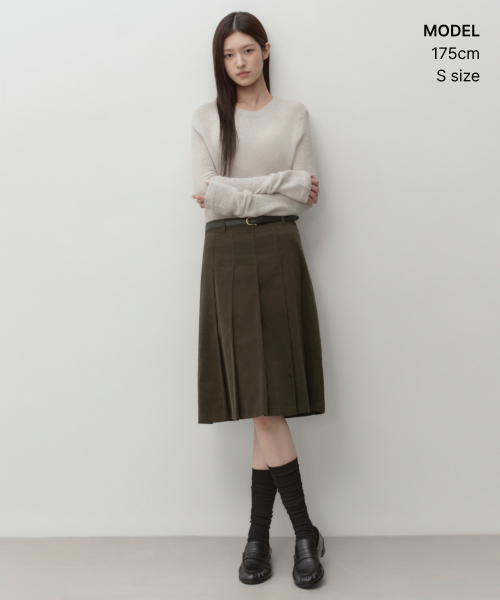 MUSINSA STANDARD WOMAN（ムシンサスタンダードウーマン）の「ウィメンズシアーテクスチャークルネックニット[ライトグレー]（ニット/セーター・レディース・その他・LARGE/MEDIUM/SMALL/X-SMALL）」の5枚目の写真