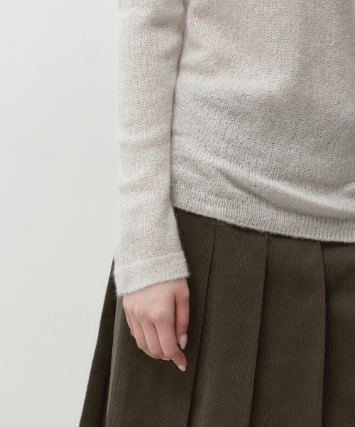 MUSINSA STANDARD WOMAN（ムシンサスタンダードウーマン）の「ウィメンズシアーテクスチャークルネックニット[ライトグレー]（ニット/セーター・レディース・その他・LARGE/MEDIUM/SMALL/X-SMALL）」の4枚目の写真