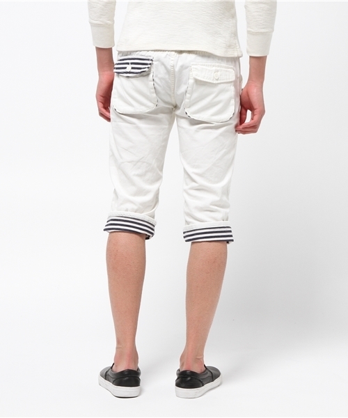 WEGO（ウィゴー）の「WEGO/ウエストリブクロップドパンツ（デニムパンツ・メンズ・ホワイト/ネイビー/ベージュ・MEDIUM/LARGE）」の5枚目の写真