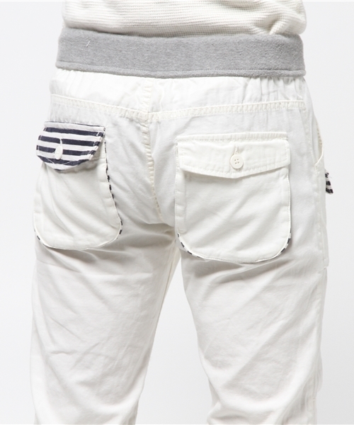 WEGO（ウィゴー）の「WEGO/ウエストリブクロップドパンツ（デニムパンツ・メンズ・ホワイト/ネイビー/ベージュ・MEDIUM/LARGE）」の8枚目の写真