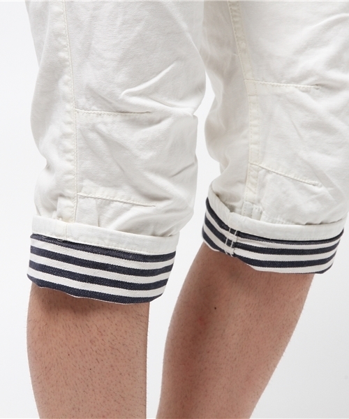 WEGO（ウィゴー）の「WEGO/ウエストリブクロップドパンツ（デニムパンツ・メンズ・ホワイト/ネイビー/ベージュ・MEDIUM/LARGE）」の10枚目の写真