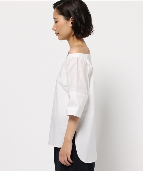 FIGARO Paris(フィガロパリ)の「コットンタイプライター カタミセブラウス◆(シャツ/ブラウス・レディース・サックスブルー/ホワイト・36/38)」の4枚目の写真