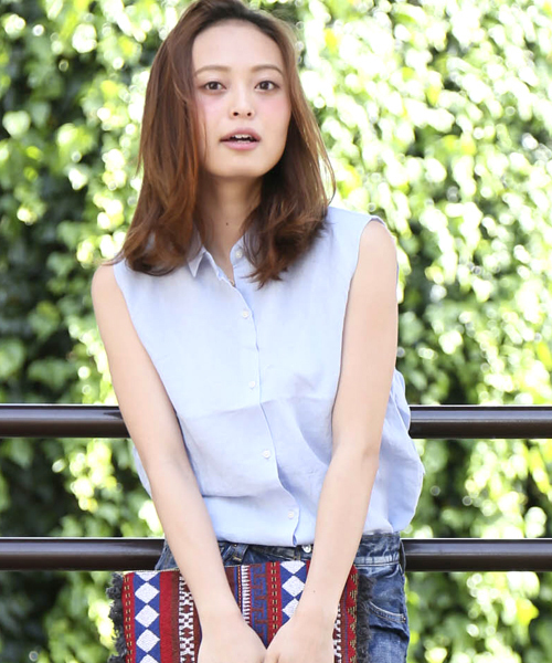 Denime(ドゥニーム)の「メンアサノースリーブワンピ-ス(ワンピース・レディース・サックスブルー/ブルー系その他/ホワイト・FREE)」の1枚目の写真