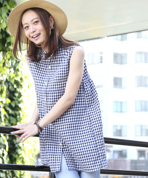 Denime(ドゥニーム)の「メンアサノースリーブワンピ-ス(ワンピース・レディース・サックスブルー/ブルー系その他/ホワイト・FREE)」の16枚目の写真