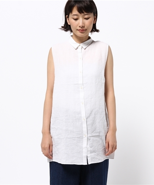 Denime(ドゥニーム)の「メンアサノースリーブワンピ-ス(ワンピース・レディース・サックスブルー/ブルー系その他/ホワイト・FREE)」の8枚目の写真