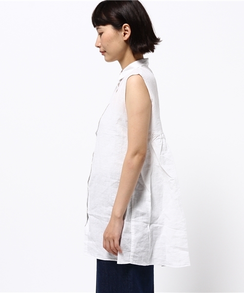 Denime(ドゥニーム)の「メンアサノースリーブワンピ-ス(ワンピース・レディース・サックスブルー/ブルー系その他/ホワイト・FREE)」の9枚目の写真