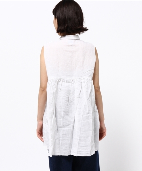 Denime(ドゥニーム)の「メンアサノースリーブワンピ-ス(ワンピース・レディース・サックスブルー/ブルー系その他/ホワイト・FREE)」の10枚目の写真