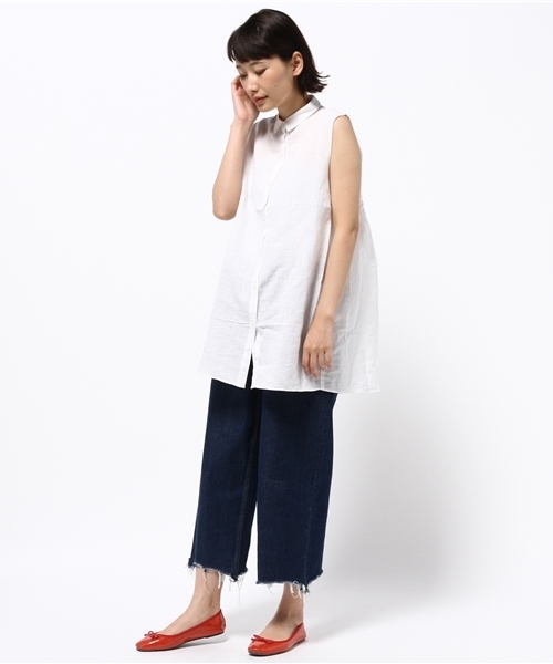 Denime(ドゥニーム)の「メンアサノースリーブワンピ-ス(ワンピース・レディース・サックスブルー/ブルー系その他/ホワイト・FREE)」の11枚目の写真