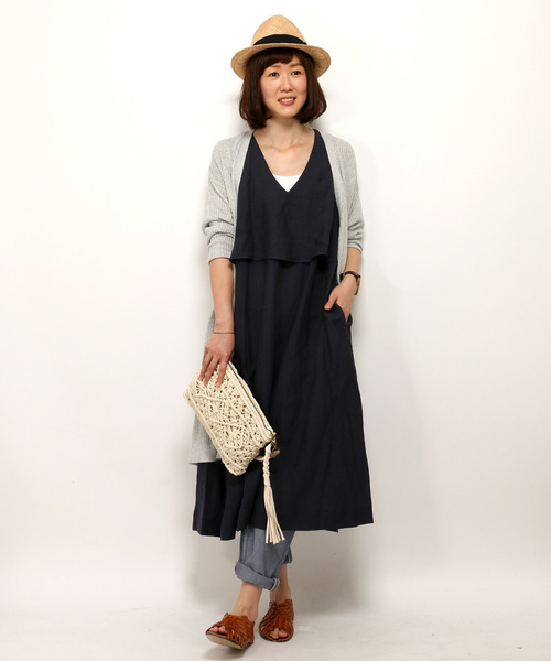 LBC（エルビーシー）の「BBリヨセルラミーローンVネックタンクワンピース（ワンピース・レディース・イエロー/ネイビー/ブラック・MEDIUM）」の10枚目の写真