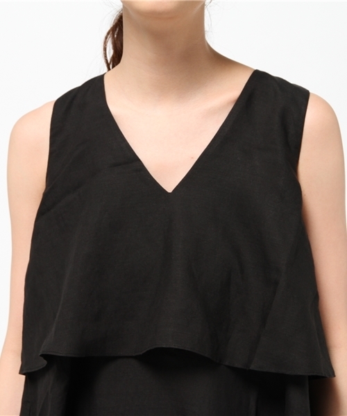 LBC（エルビーシー）の「BBリヨセルラミーローンVネックタンクワンピース（ワンピース・レディース・イエロー/ネイビー/ブラック・MEDIUM）」の5枚目の写真