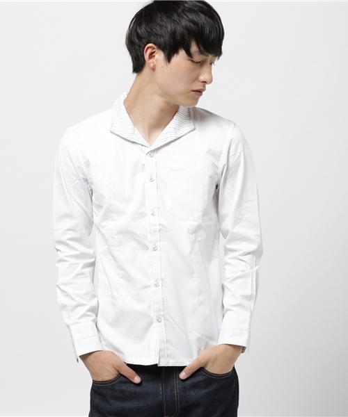 Buffalo Bobs（バッファローボブズ）の「MUSSEL(ムシェル）ホリゾンタルカラーシャツ（シャツ/ブラウス・メンズ・サックスブルー/ホワイト/ブルー・1/S/3/L/2/M）」の11枚目の写真