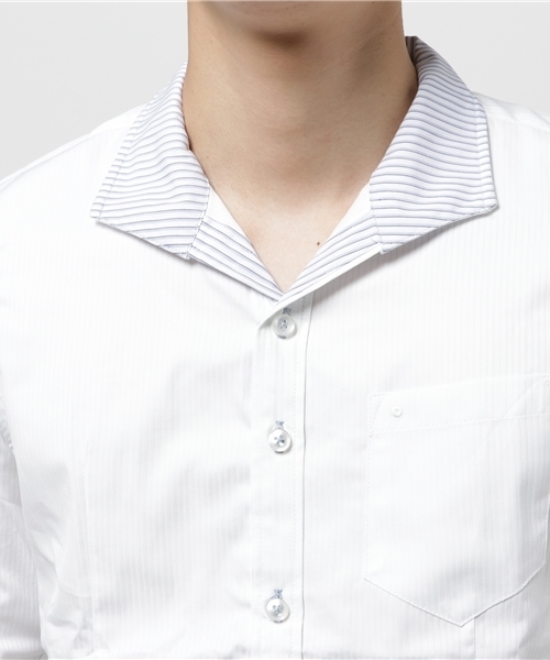 Buffalo Bobs（バッファローボブズ）の「MUSSEL(ムシェル）ホリゾンタルカラーシャツ（シャツ/ブラウス・メンズ・サックスブルー/ホワイト/ブルー・1/S/3/L/2/M）」の6枚目の写真