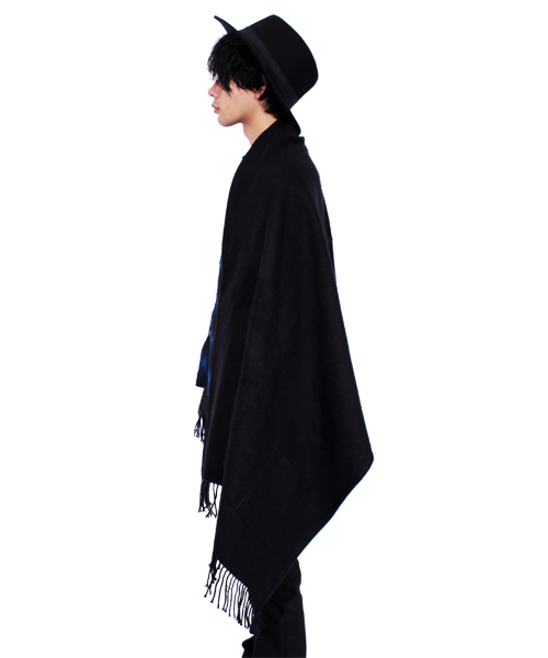 8(eight)(エイト)の「大判2WAYチェックポンチョ(ポンチョ・メンズ・ワイン/グレー/ベージュ/ブラック・FREE)」の13枚目の写真