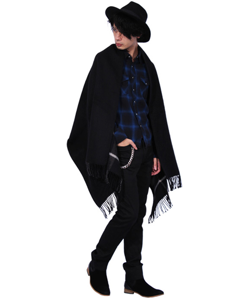 8(eight)(エイト)の「大判2WAYチェックポンチョ(ポンチョ・メンズ・ワイン/グレー/ベージュ/ブラック・FREE)」の20枚目の写真