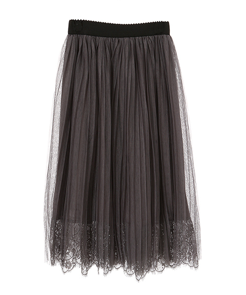 fifth（フィフス）の「プリーツレースミディスカート（スカート・レディース・ブラック/グレー/ブラウン/ベージュ・MEDIUM）」の5枚目の写真