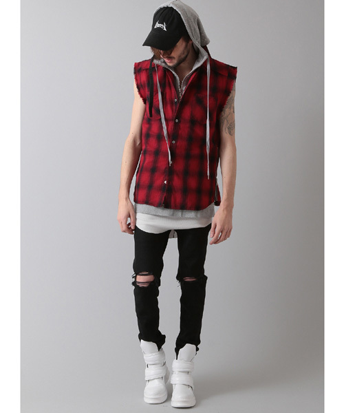 NO ID.（ノーアイディ）の「mhs995-CﾈﾙｵﾝﾌﾞﾚｰﾁｪｯｸｶｯﾄｵﾌｽﾘｰﾌﾞSH（シャツ/ブラウス・メンズ・グレー/ブルー/イエロー/グリーン/レッド・2/1）」の18枚目の写真