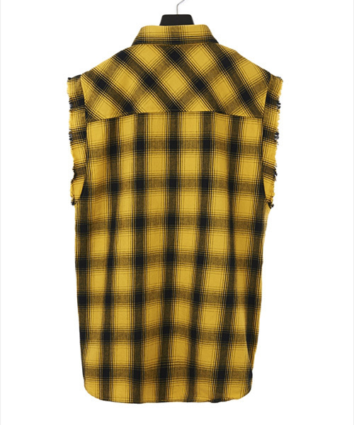 NO ID.（ノーアイディ）の「mhs995-CﾈﾙｵﾝﾌﾞﾚｰﾁｪｯｸｶｯﾄｵﾌｽﾘｰﾌﾞSH（シャツ/ブラウス・メンズ・グレー/ブルー/イエロー/グリーン/レッド・2/1）」の12枚目の写真