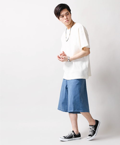 WEGO（ウィゴー）の「WEGO/ボックスデニムボリュームショーツ（デニムパンツ・メンズ・ライトインディゴブルー/ダークインディゴブルー・MEDIUM/LARGE）」の16枚目の写真