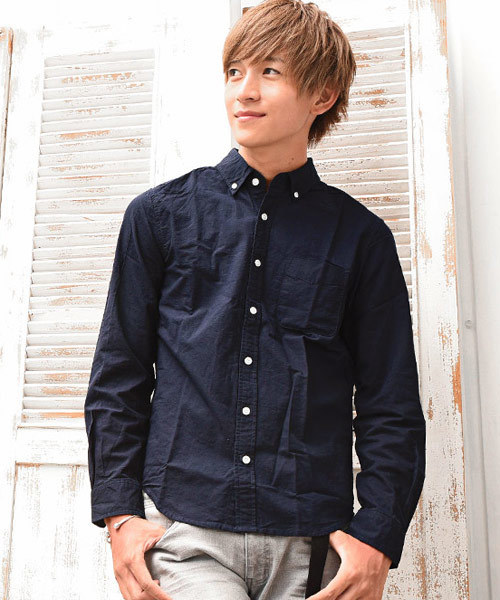 MinoriTY(マイノリティ)の「オックスフォードボタンダウン長袖シャツ(シャツ/ブラウス・メンズ・ホワイト/ブラック/ネイビー/ブルー系その他2/ブラック系その他2/ブルー系その他/ブラック系その他/ピンク/サックスブルー/グレー/ワイン・L/M)」の7枚目の写真