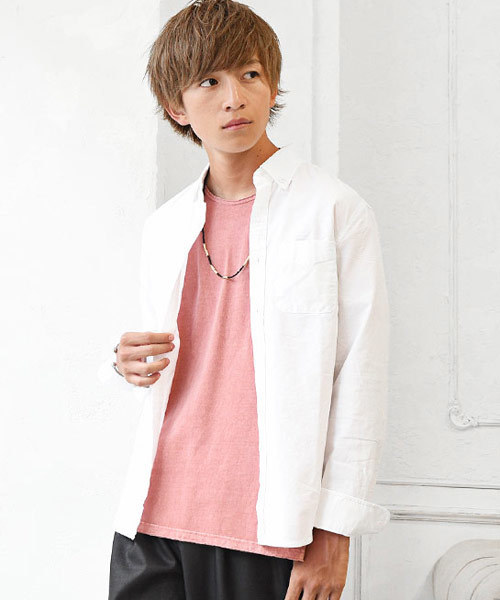 MinoriTY(マイノリティ)の「オックスフォードボタンダウン長袖シャツ(シャツ/ブラウス・メンズ・ホワイト/ブラック/ネイビー/ブルー系その他2/ブラック系その他2/ブルー系その他/ブラック系その他/ピンク/サックスブルー/グレー/ワイン・L/M)」の2枚目の写真