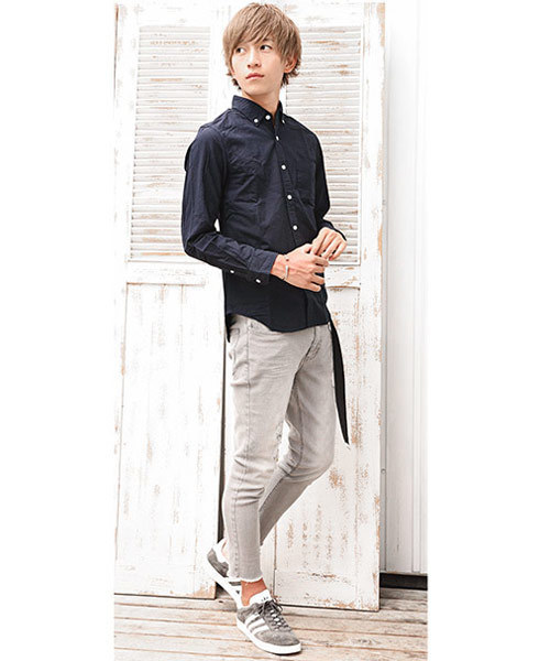 MinoriTY(マイノリティ)の「オックスフォードボタンダウン長袖シャツ(シャツ/ブラウス・メンズ・ホワイト/ブラック/ネイビー/ブルー系その他2/ブラック系その他2/ブルー系その他/ブラック系その他/ピンク/サックスブルー/グレー/ワイン・L/M)」の14枚目の写真