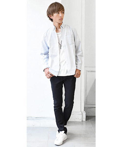 MinoriTY(マイノリティ)の「オックスフォードボタンダウン長袖シャツ(シャツ/ブラウス・メンズ・ホワイト/ブラック/ネイビー/ブルー系その他2/ブラック系その他2/ブルー系その他/ブラック系その他/ピンク/サックスブルー/グレー/ワイン・L/M)」の16枚目の写真