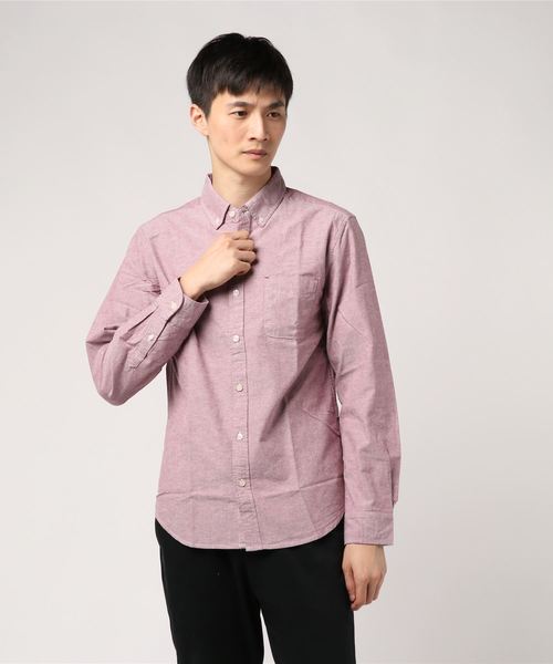 MinoriTY(マイノリティ)の「オックスフォードボタンダウン長袖シャツ(シャツ/ブラウス・メンズ・ホワイト/ブラック/ネイビー/ブルー系その他2/ブラック系その他2/ブルー系その他/ブラック系その他/ピンク/サックスブルー/グレー/ワイン・L/M)」の1枚目の写真