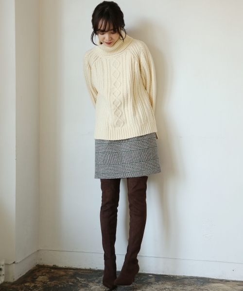 A part by（アパートバイ）の「3.5GケーブルタートルネックPO 777521 （ニット/セーター・レディース・ブラック/グレー/ブルー/アイボリー・FREE）」の21枚目の写真