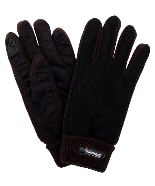 ８(eight)（エイト）の「メルトン PUレザー 手袋 グローブ （手袋・メンズ・ブラウン/ネイビー/ブラック/グレー/ワイン・FREE）」の4枚目の写真