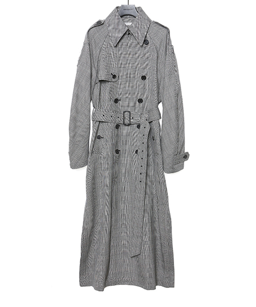 glen plaid trench coat