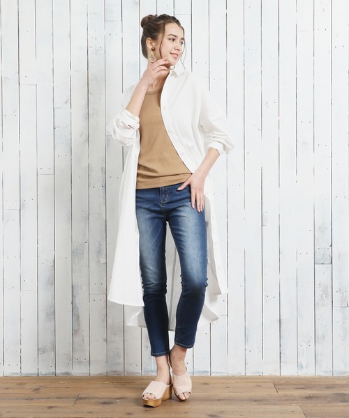 OandI（オーアンドアイ）の「ハイライズスキニーデニム（デニムパンツ・レディース・ネイビー/ブルー・32/34/36）」の10枚目の写真