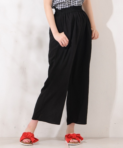 natural couture(ナチュラルクチュール)の「ミニウエストフリルゴムパンツ(その他パンツ・レディース・サックスブルー/ブラック/ワンウォッシュ/イエロー/ブラック系その他・FREE)」の2枚目の写真