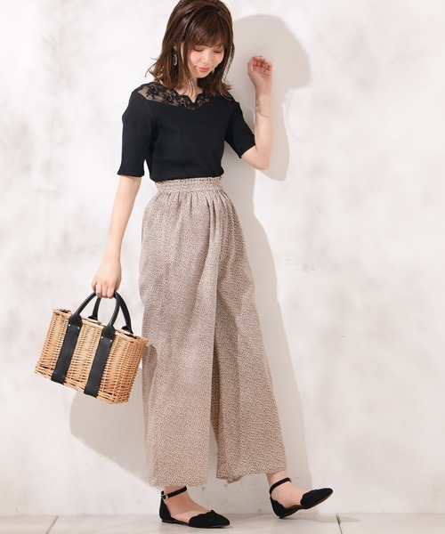 natural couture(ナチュラルクチュール)の「ミニウエストフリルゴムパンツ(その他パンツ・レディース・サックスブルー/ブラック/ワンウォッシュ/イエロー/ブラック系その他・FREE)」の17枚目の写真