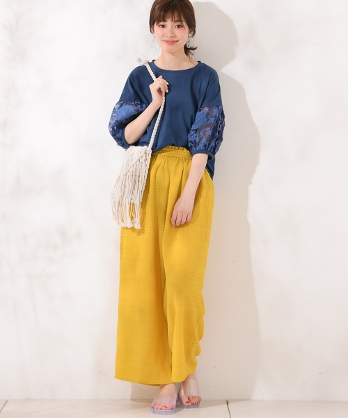 natural couture(ナチュラルクチュール)の「ミニウエストフリルゴムパンツ(その他パンツ・レディース・サックスブルー/ブラック/ワンウォッシュ/イエロー/ブラック系その他・FREE)」の21枚目の写真