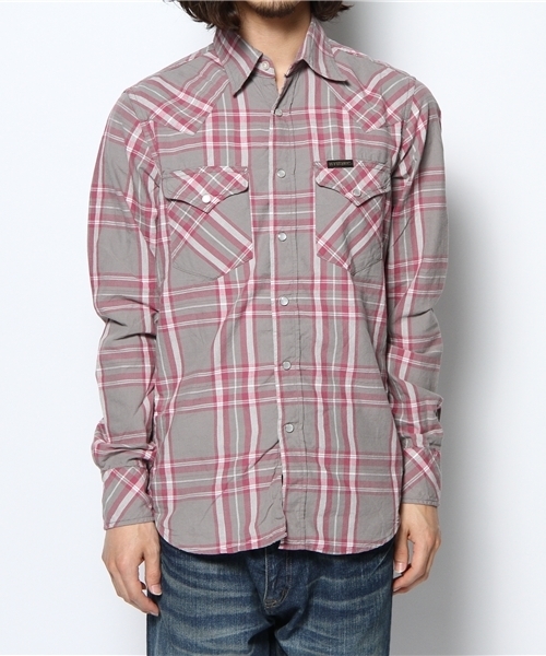 HYSTERIC GLAMOUR（ヒステリックグラマー）の「CHECK長袖ウエスタンSH（シャツ/ブラウス・メンズ・レッド系その他/ブルー系その他/グレー系その他・SMALL/MEDIUM/LARGE）」の2枚目の写真