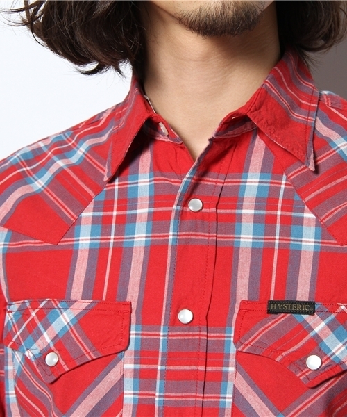 HYSTERIC GLAMOUR（ヒステリックグラマー）の「CHECK長袖ウエスタンSH（シャツ/ブラウス・メンズ・レッド系その他/ブルー系その他/グレー系その他・SMALL/MEDIUM/LARGE）」の6枚目の写真