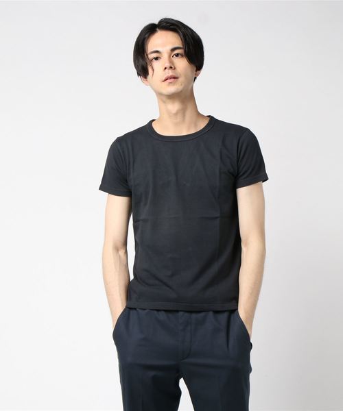Denime(ドゥニーム)の「NEW US FABRIC S/S TEE(Tシャツ/カットソー・メンズ・カーキ/ブラック/ホワイト/アイボリー/杢グレー/スミクロ・LARGE/MEDIUM/SMALL)」の1枚目の写真