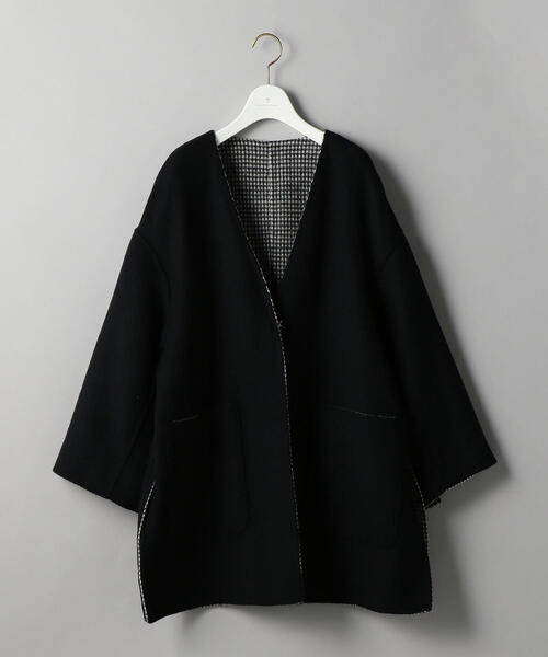 極美品✨️ユナイテッドアローズUBCB リバーチェック コート　千鳥柄　黒　38 極美品✨️ユナイテッドアローズUBCB リバーチェック コート 千鳥柄 黒