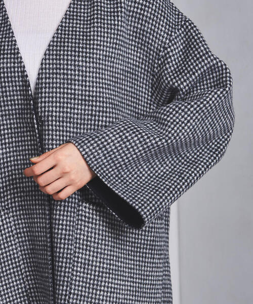 極美品✨️ユナイテッドアローズUBCB リバーチェック コート　千鳥柄　黒　38 UNITED ARROWS（ユナイテッドアローズ）の「◇UBCB リバー チェック