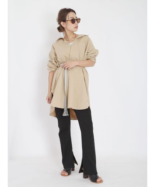 Ungrid(アングリッド)の「スリットハニカムレギンス(レギンス/スパッツ・レディース・オフホワイト/ライトグレー/ブラック・FREE)」の4枚目の写真