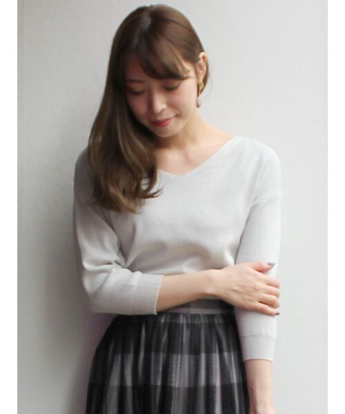 Mercuryduo マーキュリーデュオ の ネックレス付7分袖ニット ニット セーター Wear