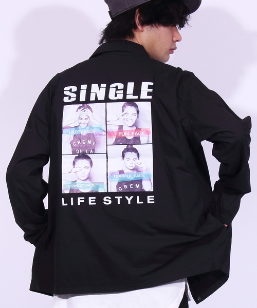 ８(eight)（エイト）の「コーチジャケット フォト バックプリント（ブルゾン・メンズ・ホワイト/ブラック/ベージュ・MEDIUM/LARGE）」の3枚目の写真