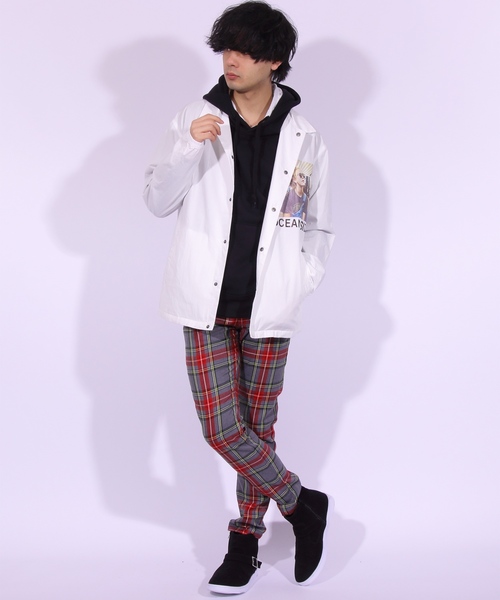 ８(eight)（エイト）の「コーチジャケット フォト バックプリント（ブルゾン・メンズ・ホワイト/ブラック/ベージュ・MEDIUM/LARGE）」の4枚目の写真