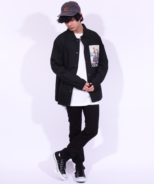 ８(eight)（エイト）の「コーチジャケット フォト バックプリント（ブルゾン・メンズ・ホワイト/ブラック/ベージュ・MEDIUM/LARGE）」の6枚目の写真