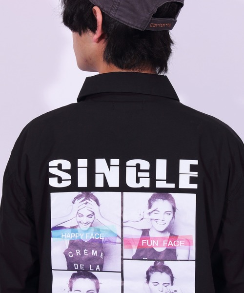 ８(eight)（エイト）の「コーチジャケット フォト バックプリント（ブルゾン・メンズ・ホワイト/ブラック/ベージュ・MEDIUM/LARGE）」の21枚目の写真